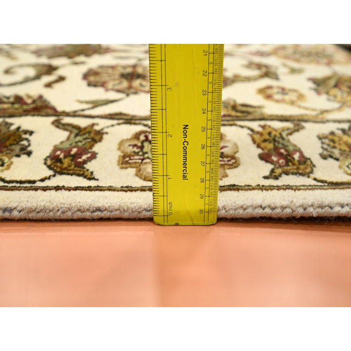 2'7" x 8'3" New Hand Knotted Ivory Wool & Silk Runner Oriental Rug - MOA10275620