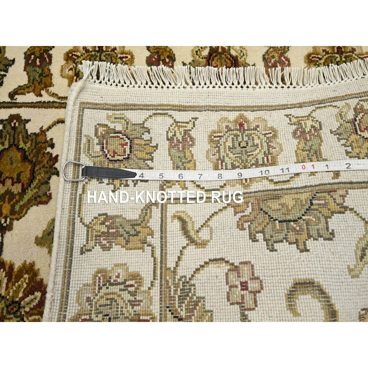 2'7" x 8'3" New Hand Knotted Ivory Wool & Silk Runner Oriental Rug - MOA10275620
