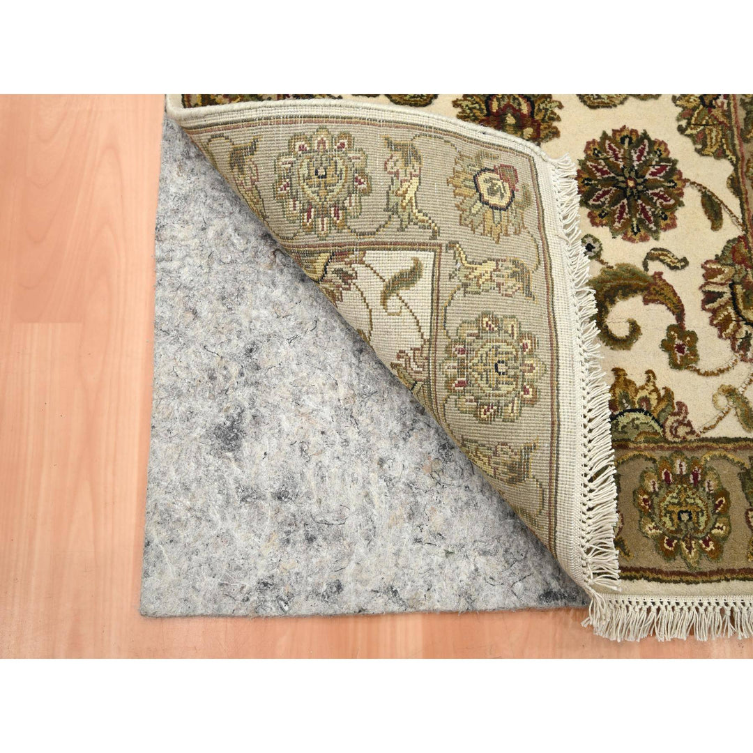 2'6" x 8'0" New Hand Knotted Ivory Wool & Silk Runner Oriental Rug - MOA10275621
