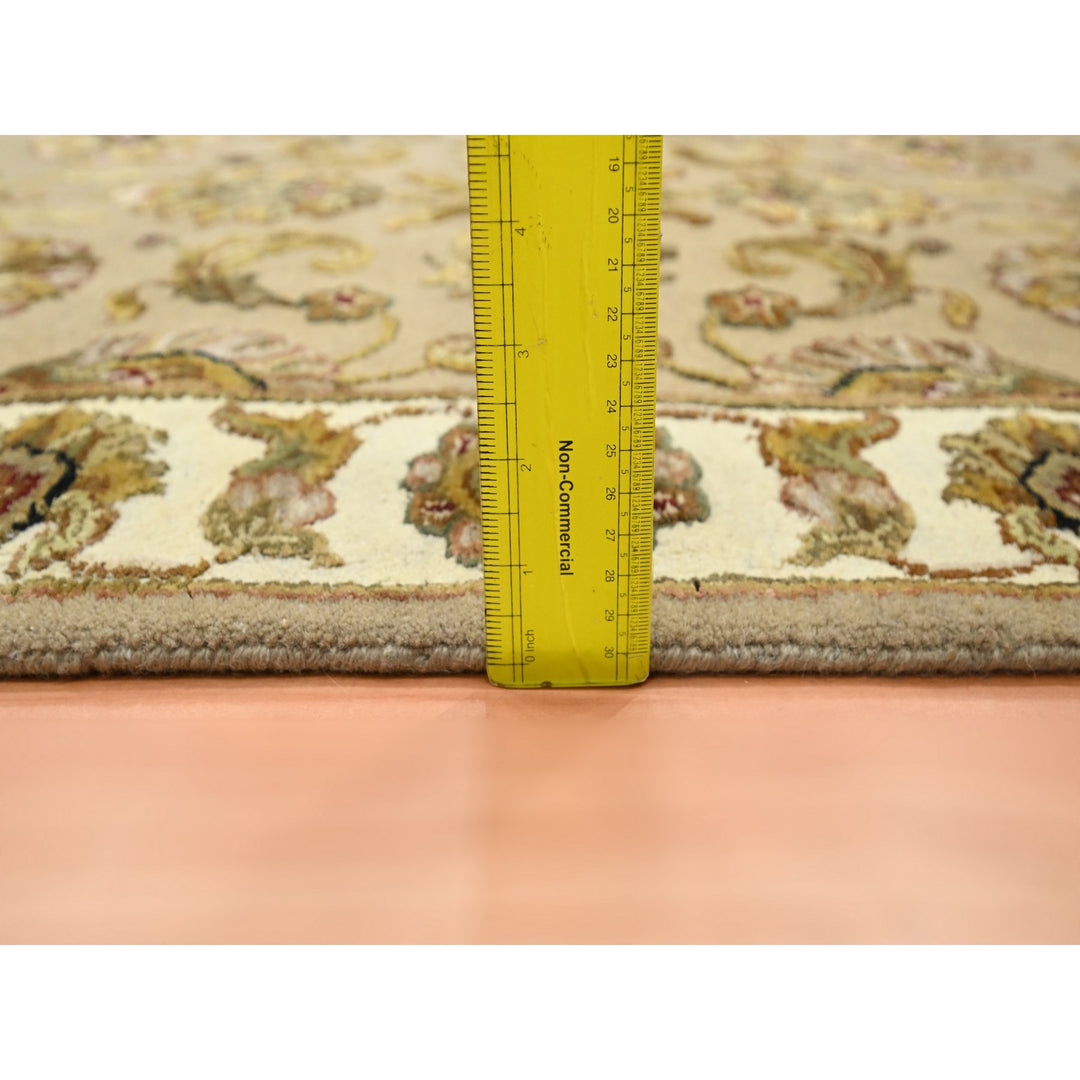 2'6" x 8'3" New Hand Knotted Brown Wool & Silk Runner Oriental Rug - MOA10275622