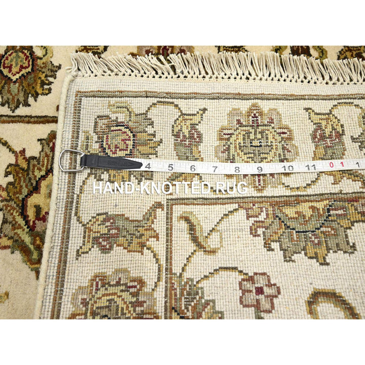 2'7" x 8'3" New Hand Knotted Ivory Wool & Silk Runner Oriental Rug - MOA10275623