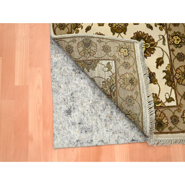 2'6" x 6'2" New Hand Knotted Ivory Wool & Silk Runner Oriental Rug - MOA10275626