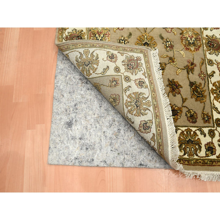 2'11" x 5'0" New Hand Knotted Brown Wool & Silk Rectangle Oriental Rug - MOA10275628