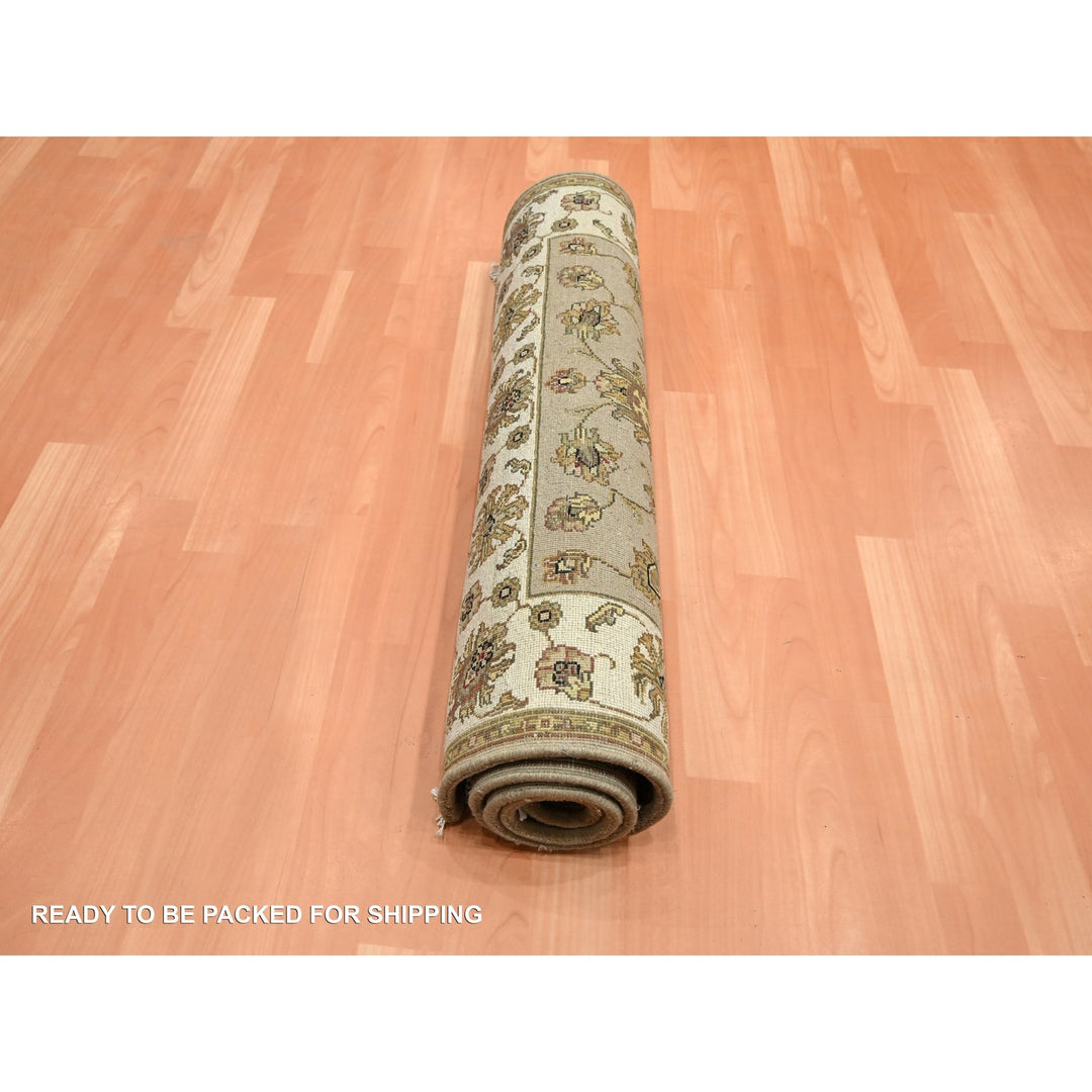 2'11" x 5'0" New Hand Knotted Brown Wool & Silk Rectangle Oriental Rug - MOA10275628