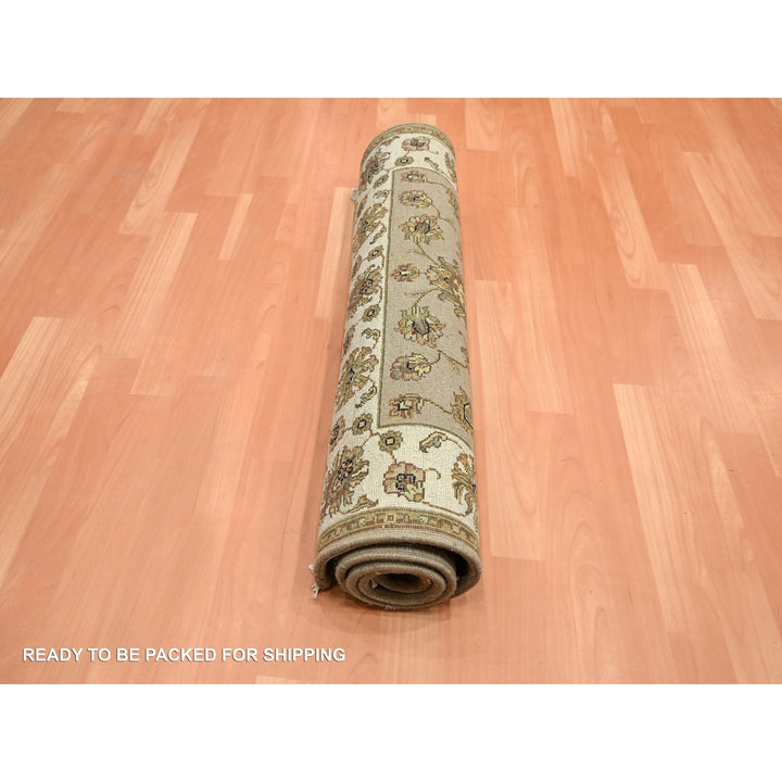 2'11" x 5'0" New Hand Knotted Brown Wool & Silk Rectangle Oriental Rug - MOA10275628