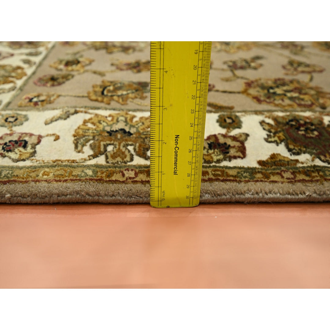 2'11" x 5'0" New Hand Knotted Brown Wool & Silk Rectangle Oriental Rug - MOA10275628