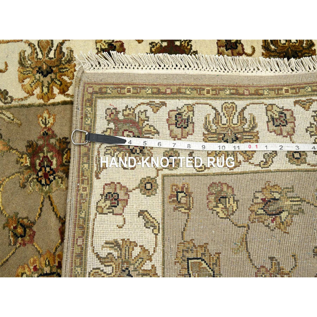 2'11" x 5'0" New Hand Knotted Brown Wool & Silk Rectangle Oriental Rug - MOA10275628