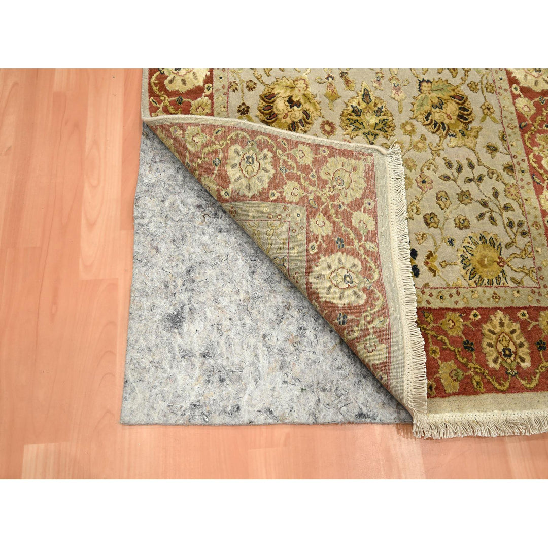 2'11" x 5'6" New Hand Knotted Brown Wool & Silk Rectangle Oriental Rug - MOA10275629