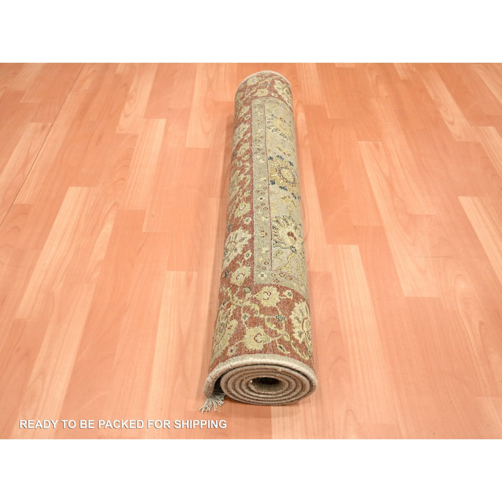 2'11" x 5'6" New Hand Knotted Brown Wool & Silk Rectangle Oriental Rug - MOA10275629