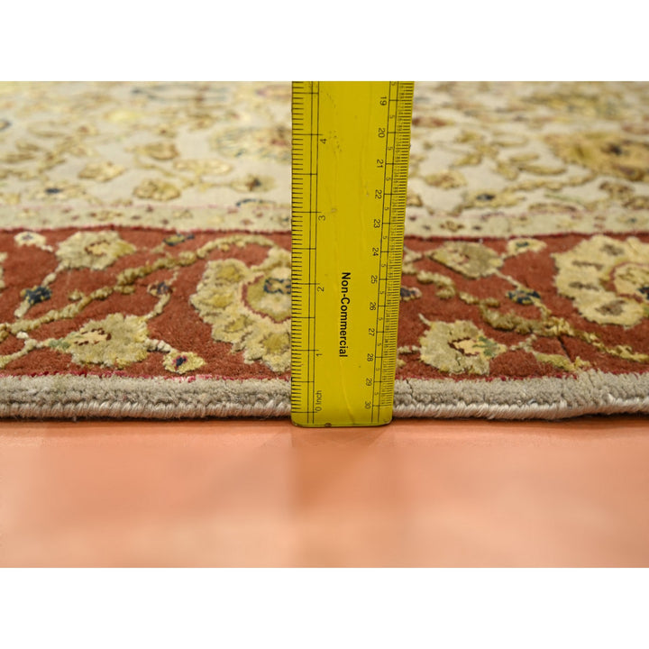 2'11" x 5'6" New Hand Knotted Brown Wool & Silk Rectangle Oriental Rug - MOA10275629