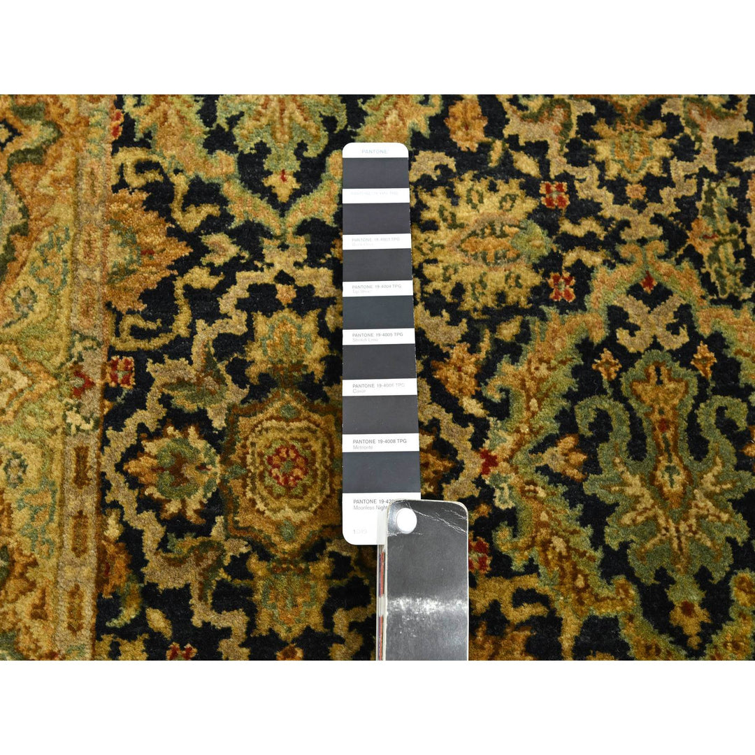 2'6" x 8'3" New Hand Knotted Black Wool Runner Oriental Rug - MOA10275630