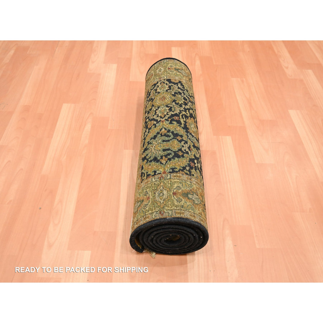 2'6" x 8'3" New Hand Knotted Black Wool Runner Oriental Rug - MOA10275630