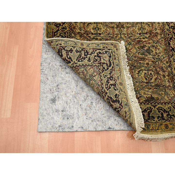3'2" x 19'4" New Hand Knotted Yellow Wool Runner Oriental Rug - MOA10275632