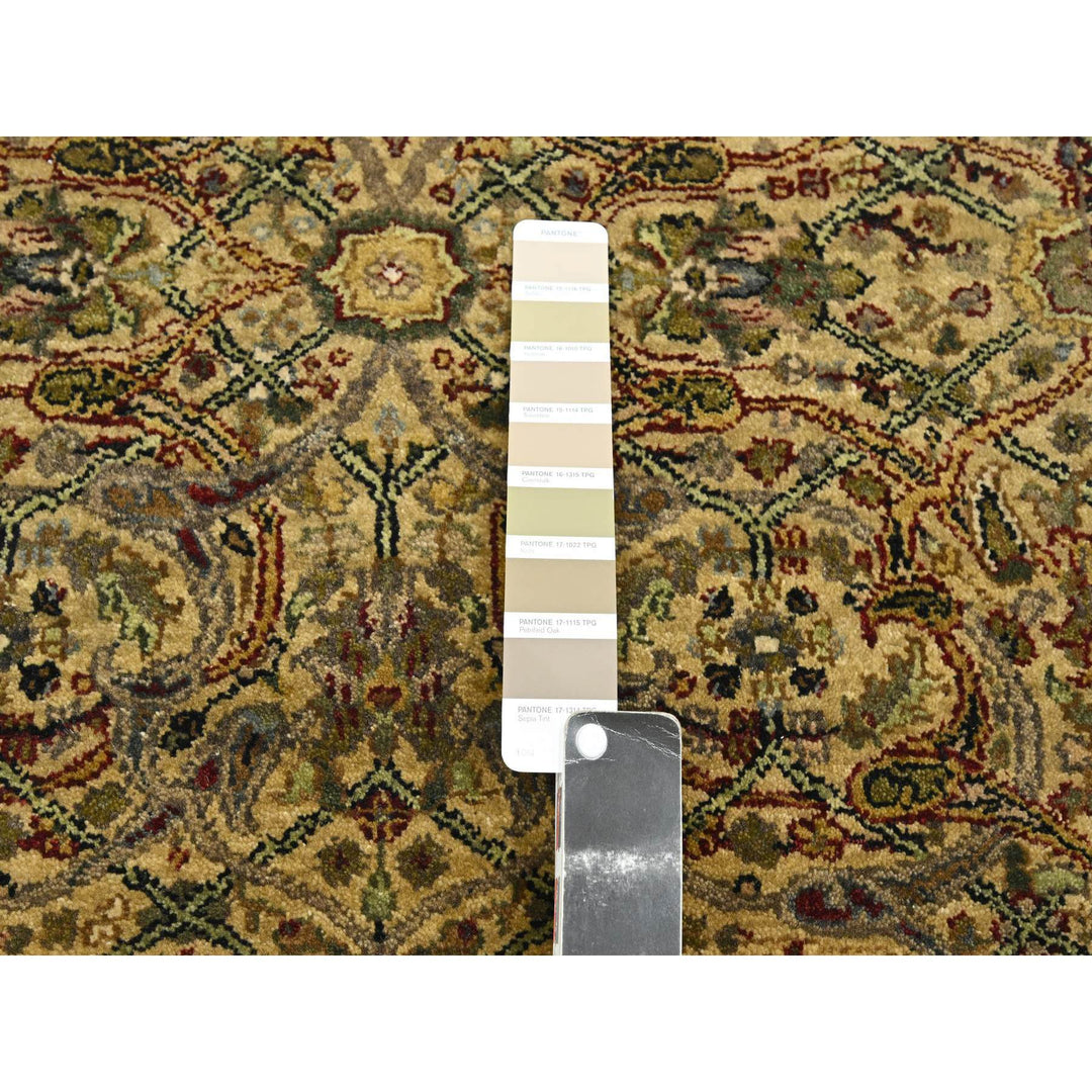 3'2" x 19'4" New Hand Knotted Yellow Wool Runner Oriental Rug - MOA10275632