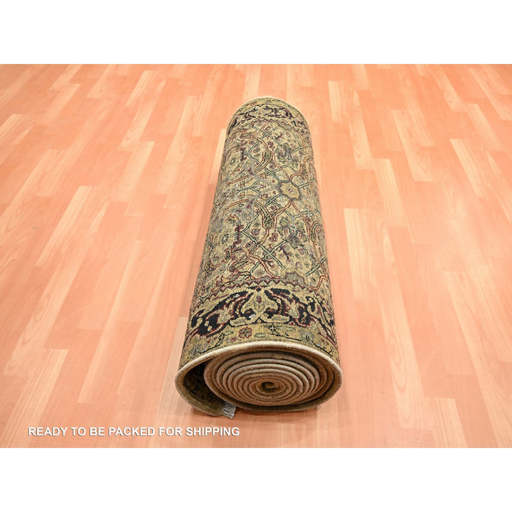 3'2" x 19'4" New Hand Knotted Yellow Wool Runner Oriental Rug - MOA10275632