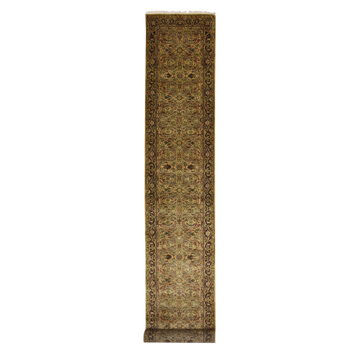 3'0" x 19'5" New Hand Knotted Yellow Wool Runner Oriental Rug - MOA10275633