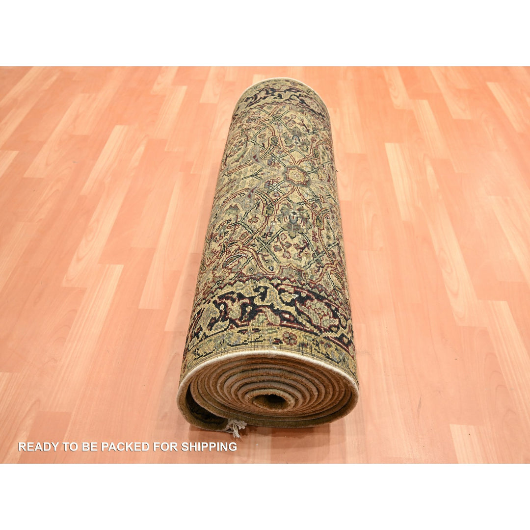 3'0" x 19'5" New Hand Knotted Yellow Wool Runner Oriental Rug - MOA10275633