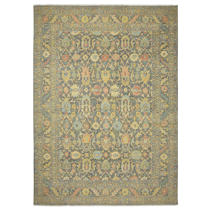 10'0" x 14'1" New Hand Knotted Grey Wool Rectangle Oriental Rug - MOA10275635