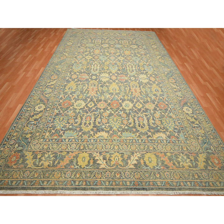 10'0" x 14'1" New Hand Knotted Grey Wool Rectangle Oriental Rug - MOA10275635