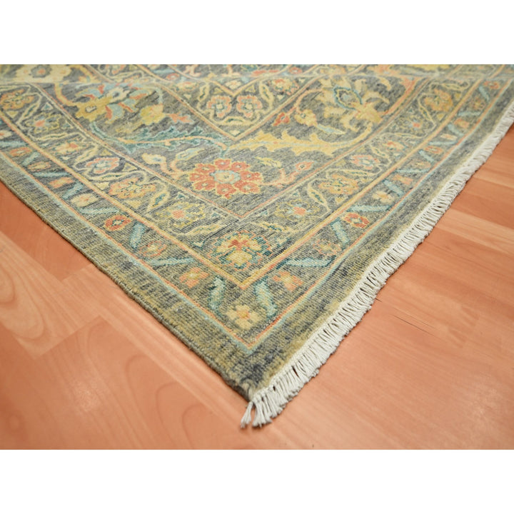 10'0" x 14'1" New Hand Knotted Grey Wool Rectangle Oriental Rug - MOA10275635