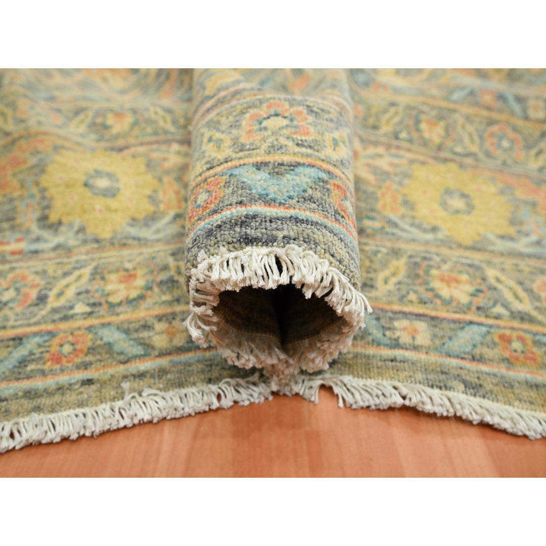 8'11" x 12'1" New Hand Knotted Grey Wool Rectangle Oriental Rug - MOA10275636