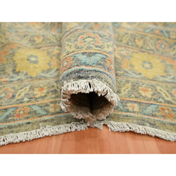 8'11" x 12'1" New Hand Knotted Grey Wool Rectangle Oriental Rug - MOA10275636