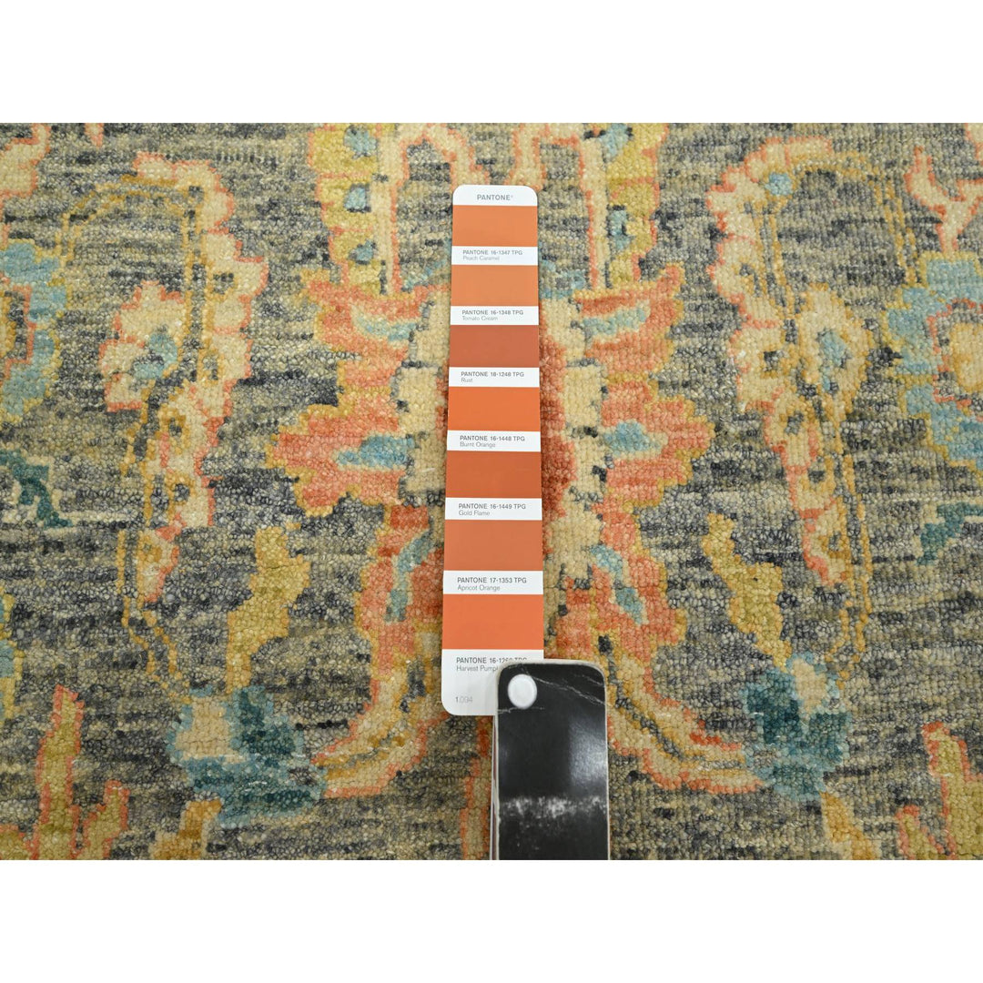 8'11" x 12'1" New Hand Knotted Grey Wool Rectangle Oriental Rug - MOA10275636