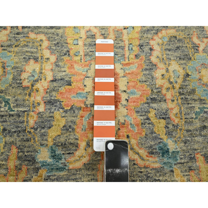 8'11" x 12'1" New Hand Knotted Grey Wool Rectangle Oriental Rug - MOA10275636