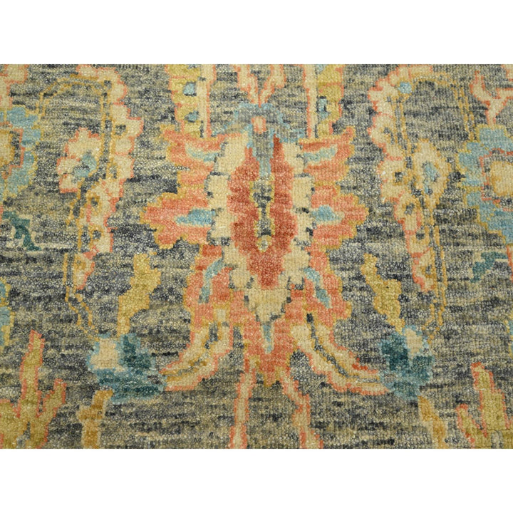 8'11" x 12'1" New Hand Knotted Grey Wool Rectangle Oriental Rug - MOA10275636