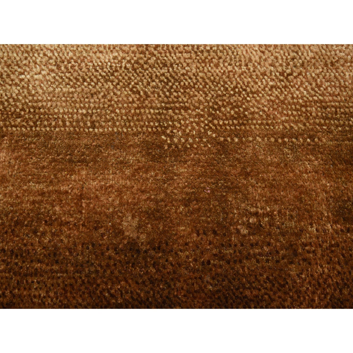 8'11" x 12'1" New Hand Knotted Brown Wool & Silk Rectangle Oriental Rug - MOA10275638