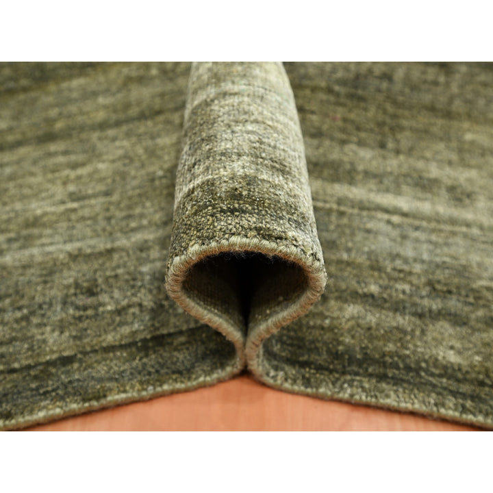 9'10" x 13'11" New Hand Knotted Green Silk Rectangle Oriental Rug - MOA10275639
