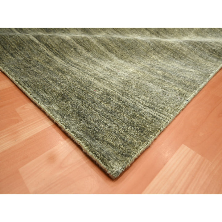 9'10" x 13'11" New Hand Knotted Green Silk Rectangle Oriental Rug - MOA10275639