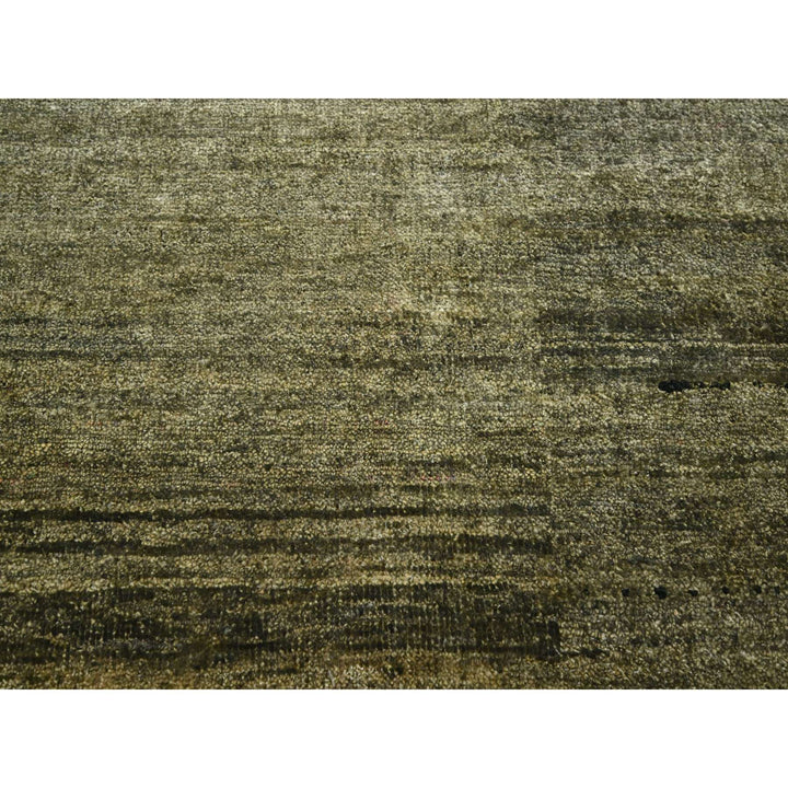 9'10" x 13'11" New Hand Knotted Green Silk Rectangle Oriental Rug - MOA10275639