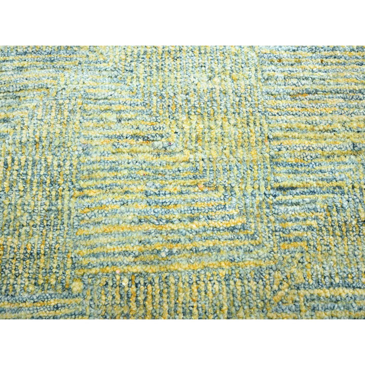 11'9" x 15'4" New Hand Knotted Green Wool & Silk Rectangle Oriental Rug - MOA10275643