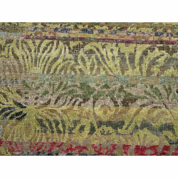 6'1" x 9'1" New Hand Knotted Green Wool & Silk Rectangle Oriental Rug - MOA10275644
