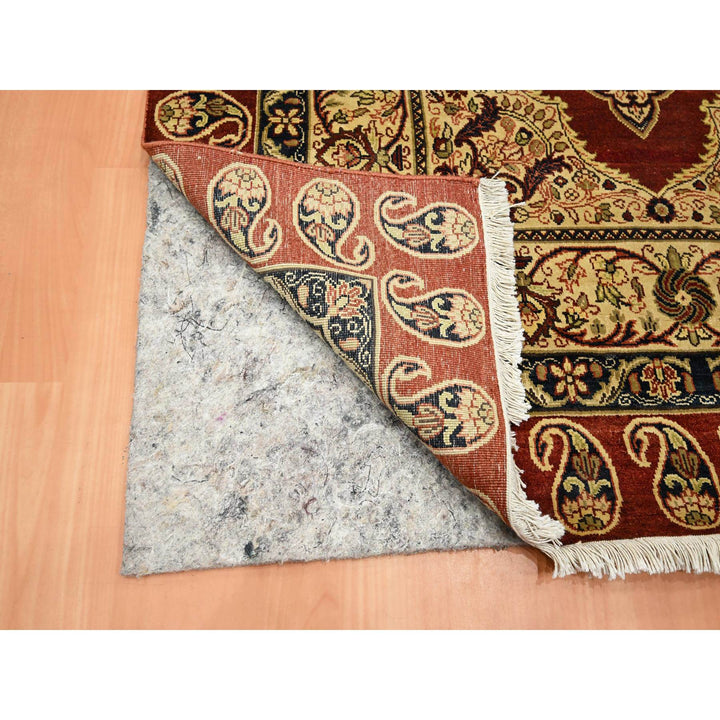 4'0" x 6'0" New Hand Knotted Red Silk Rectangle Oriental Rug - MOA10275647