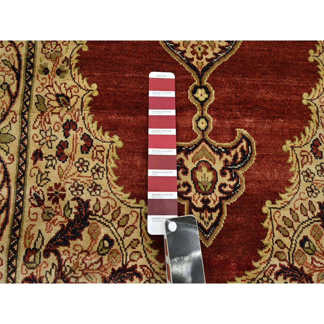 4'0" x 6'0" New Hand Knotted Red Silk Rectangle Oriental Rug - MOA10275647