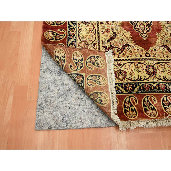 4'0" x 6'0" New Hand Knotted Red Silk Rectangle Oriental Rug - MOA10275648