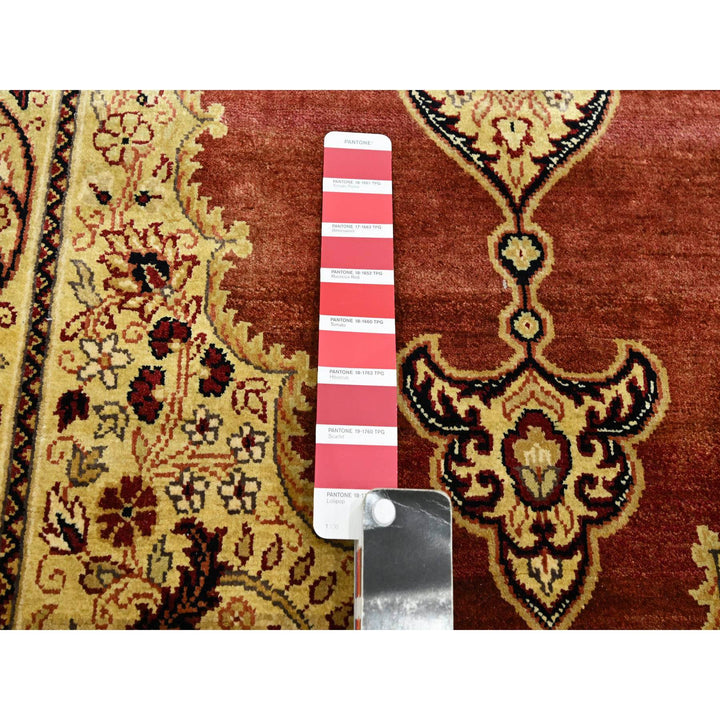 4'0" x 6'0" New Hand Knotted Red Silk Rectangle Oriental Rug - MOA10275648