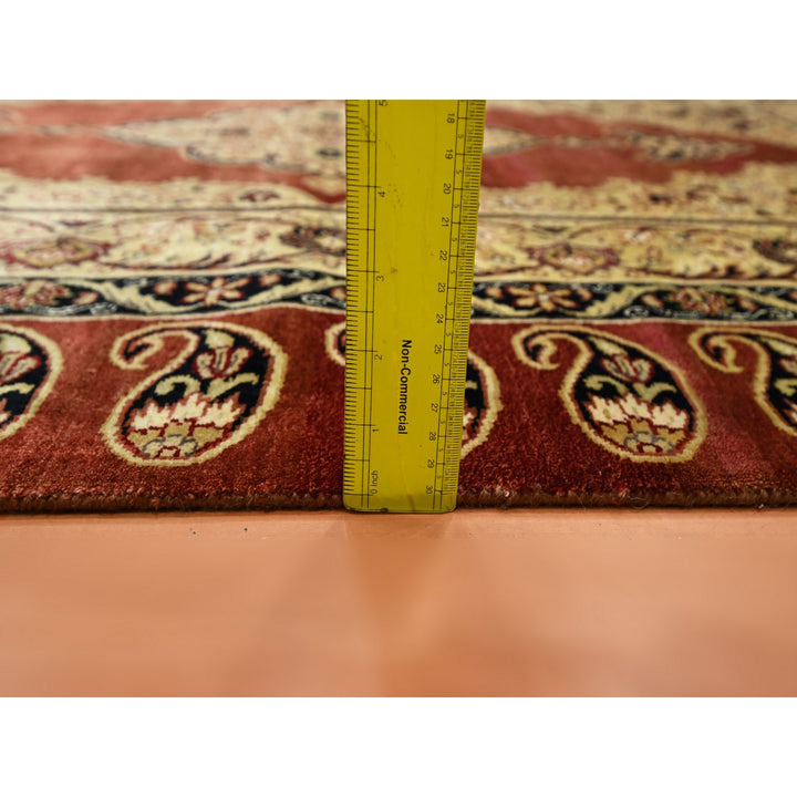 4'0" x 6'0" New Hand Knotted Red Silk Rectangle Oriental Rug - MOA10275648