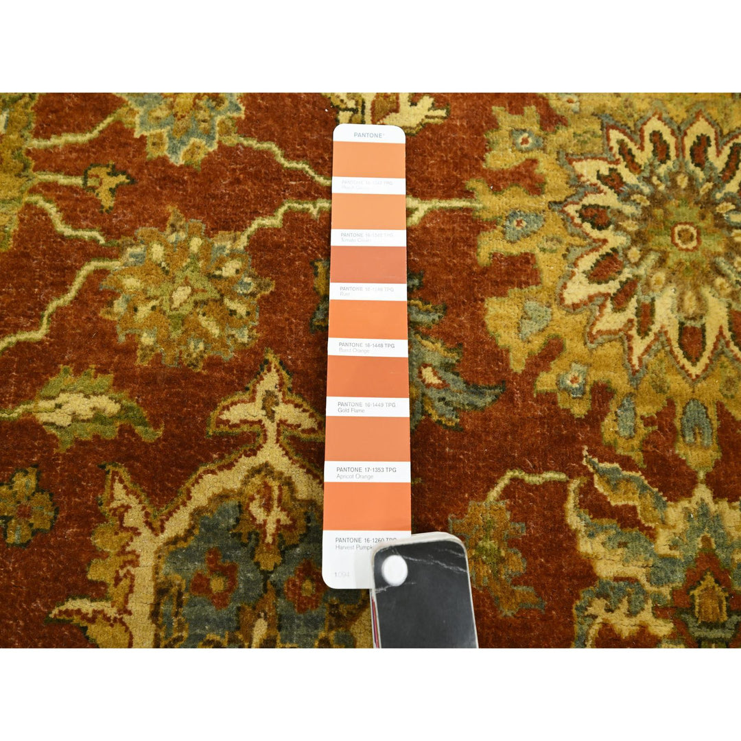4'8" x 6'4" New Hand Knotted Red Wool Rectangle Oriental Rug - MOA10275650