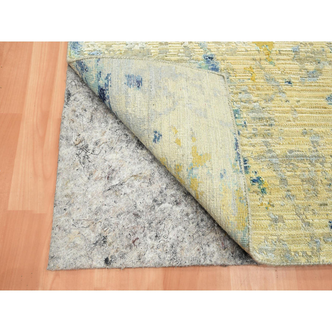 3'10" x 6'3" New Hand Knotted Brown Wool & Silk Rectangle Oriental Rug - MOA10275653