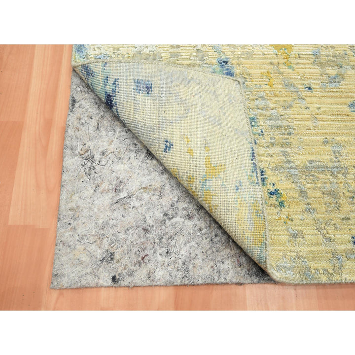 3'10" x 6'3" New Hand Knotted Brown Wool & Silk Rectangle Oriental Rug - MOA10275653