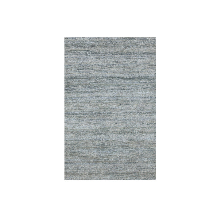 3'10" x 6'1" New Hand Knotted Grey Silk Rectangle Oriental Rug - MOA10275654