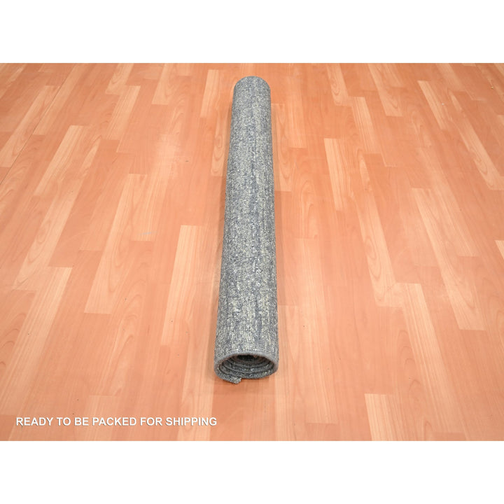 3'10" x 6'1" New Hand Knotted Grey Silk Rectangle Oriental Rug - MOA10275654