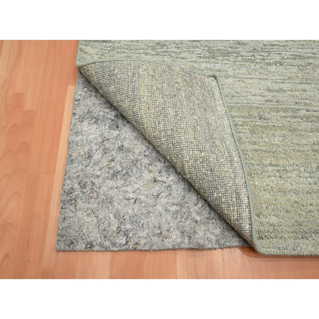 3'11" x 6'1" New Hand Knotted Green Silk Rectangle Oriental Rug - MOA10275655