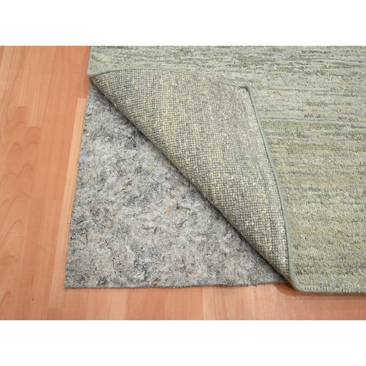 3'11" x 6'1" New Hand Knotted Green Silk Rectangle Oriental Rug - MOA10275655
