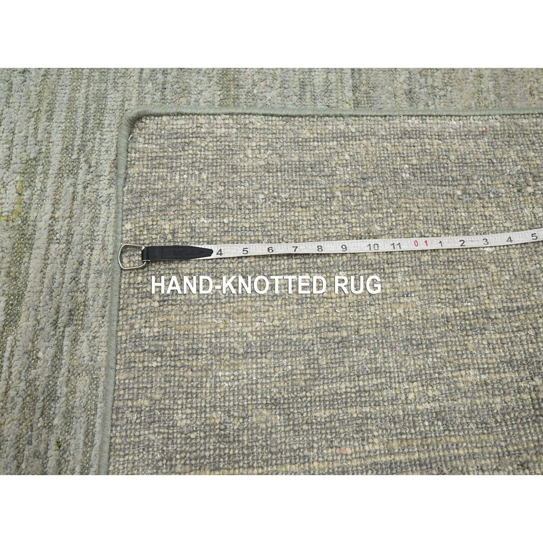 3'11" x 6'1" New Hand Knotted Green Silk Rectangle Oriental Rug - MOA10275655