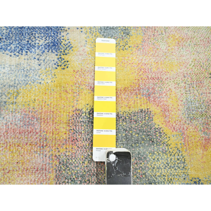 2'11" x 12'0" New Hand Knotted Grey Silk Runner Oriental Rug - MOA10275657