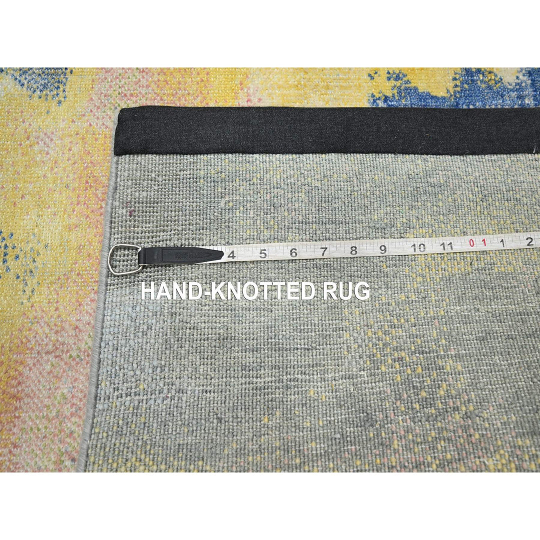 2'11" x 12'0" New Hand Knotted Grey Silk Runner Oriental Rug - MOA10275657